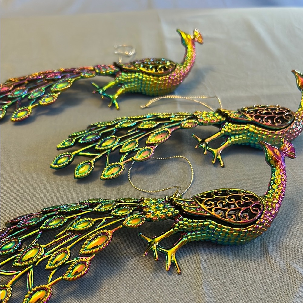 Gisela Graham Peacock Hanging Ornaments Decorations Lot of Three (3) - Picture 5 of 15